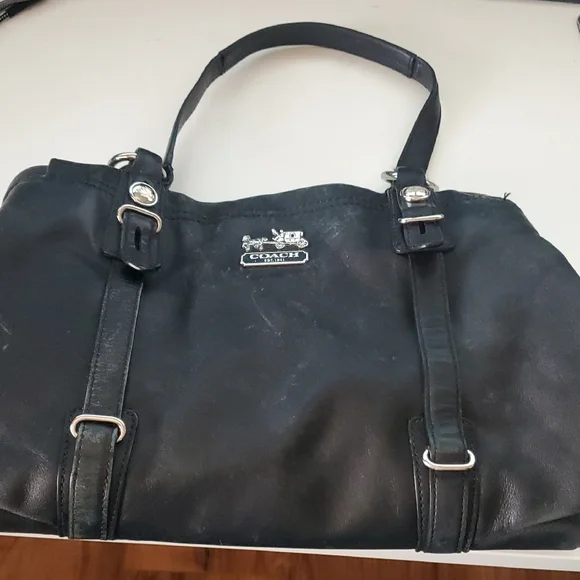 Coach Black Leather Handbag - Picture 1 of 7
